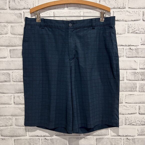 Nike Golf Dri-Fit Men’s Blue Plaid Shorts Size 34 Flat Stretch Relaxed - Picture 3 of 11
